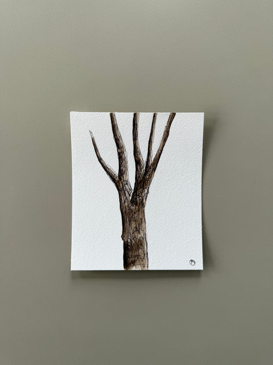 Mini tree study on paper