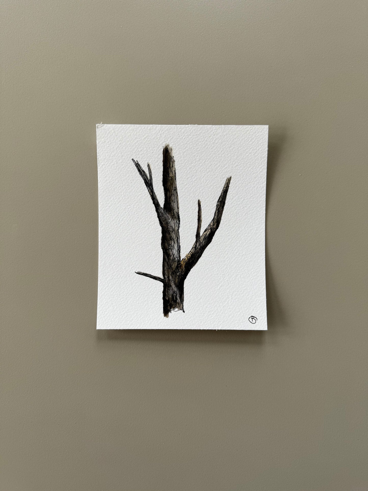 Mini tree study on paper