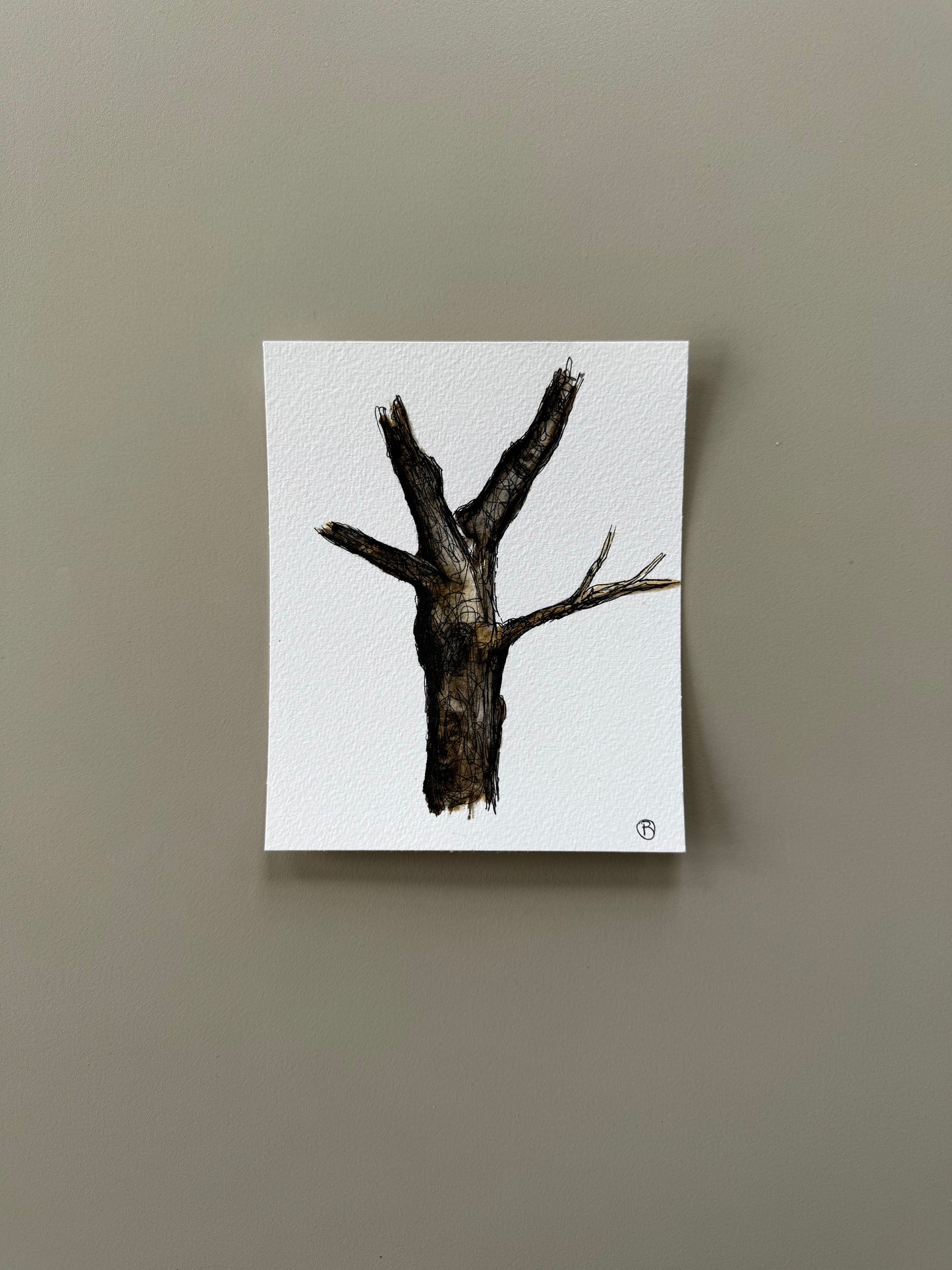 Mini tree study on paper