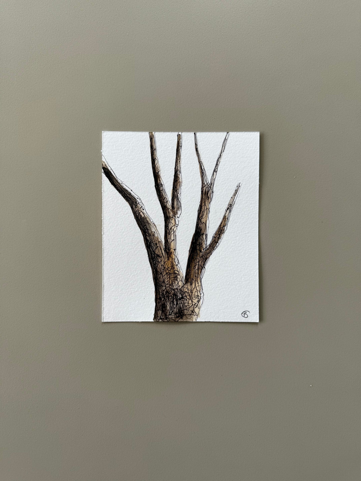 Mini tree study on paper